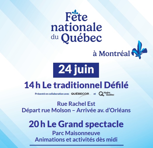 Featured image for “Programmation de la Fête Nationale du Québec à Montréal – 24 juin”